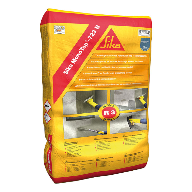 Шпаклівка і вирівнюючий розчин для бетонних поверхонь Sika MonoTop -723 N 25 кг.